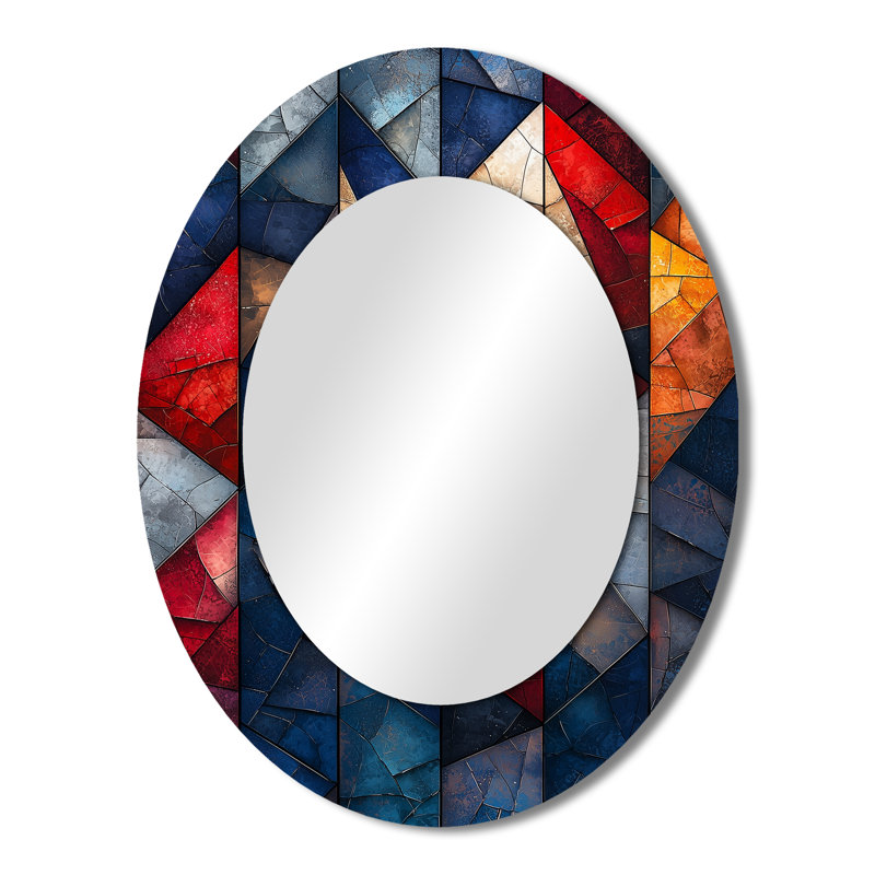 Drapeau des États-Unis Unity In Force USA - grand miroir mural ovale en métal, 43 po x 33 po