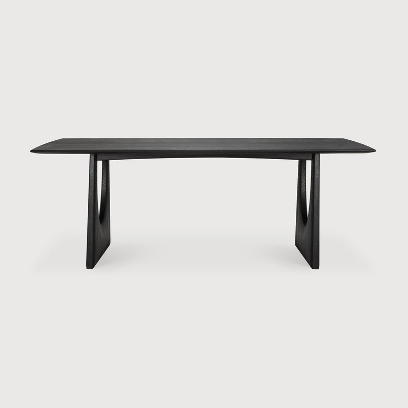 Oak Dining Table, 39.38" W x 86.62" L, Black