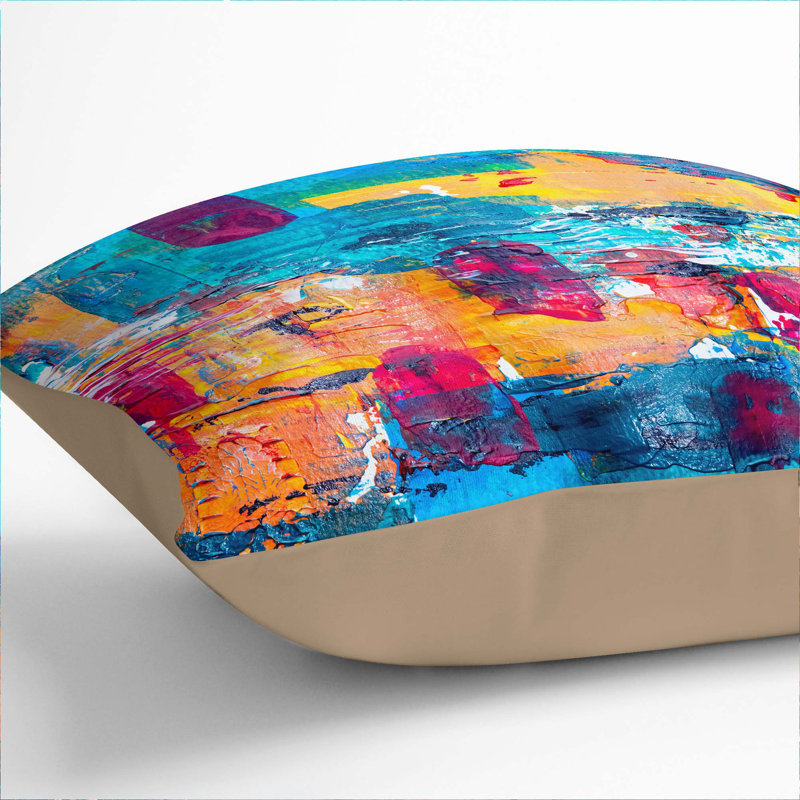 Abstract Square Throw Cushion, Stone, 40 x 40 cm