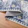 Machine Washable Non-Slip Oriental Blue/Beige Area Rug