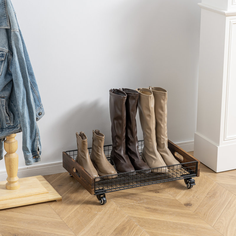 Metal and Solid Wood Underbed Storage