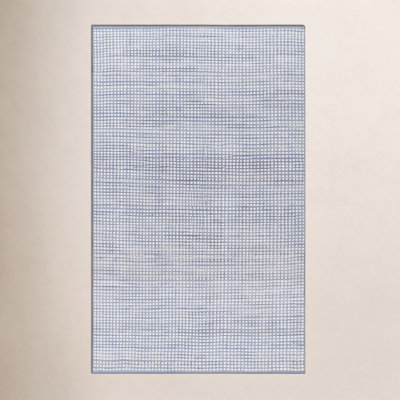 Acerra Blue Hand-Woven Geometric Outdoor Rug