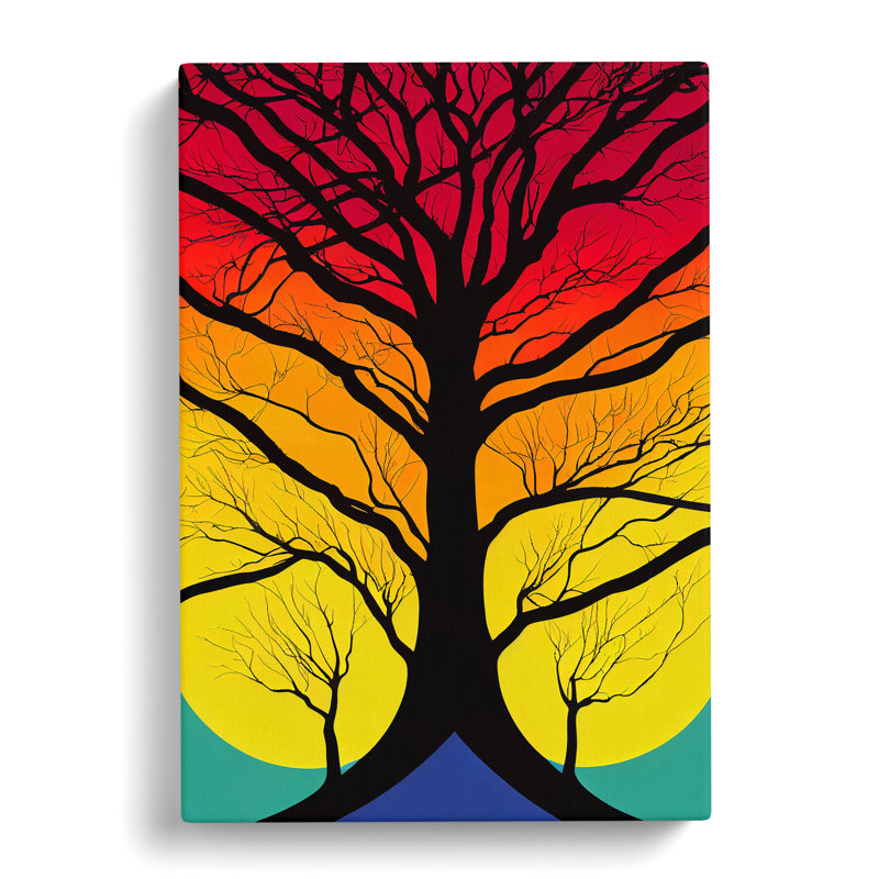 Vibrant Abstract Trees No.5 - Wall Art, Wrapped Canvas, 60cm H x 40cm W x 3cm D, No Matte