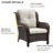 Carolina Outdoor PE Wicker Patio Chairs with Cushions-110090992-110090999