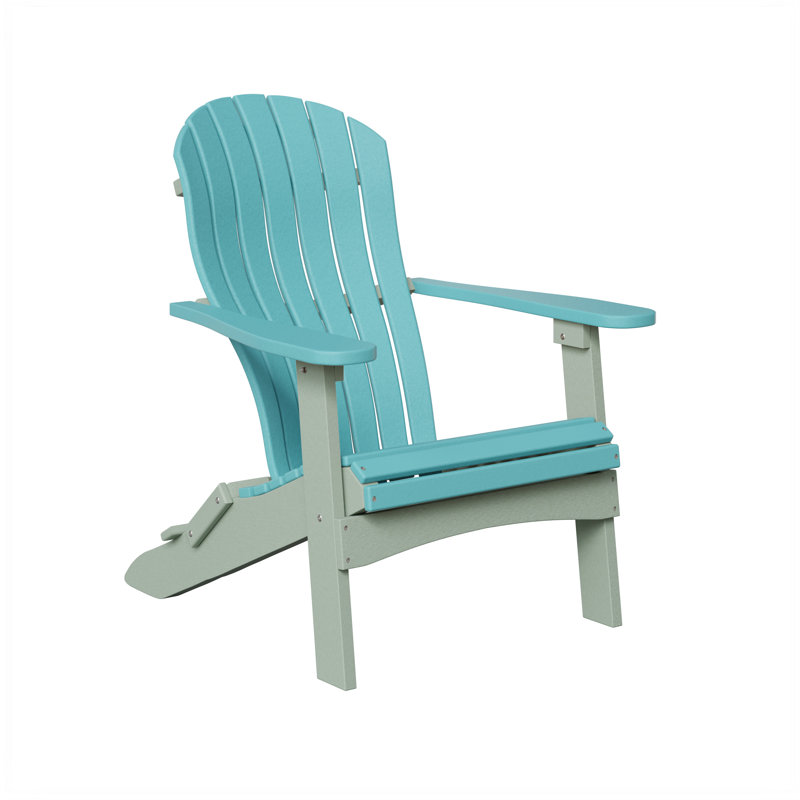 Berlin Gardens Contour Folding Adirondack Chair, Aruba Blue with Seafoam