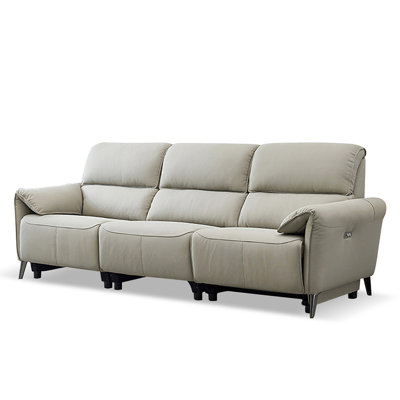 Gray Genuine Leather Standard Sofa cushion couch