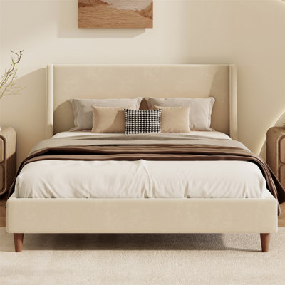 Lit plateforme tapissier sans sommier