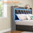 Najir Bed Frame with Charging Station, LED Light Strip and Upholstered Headboard-1014701466