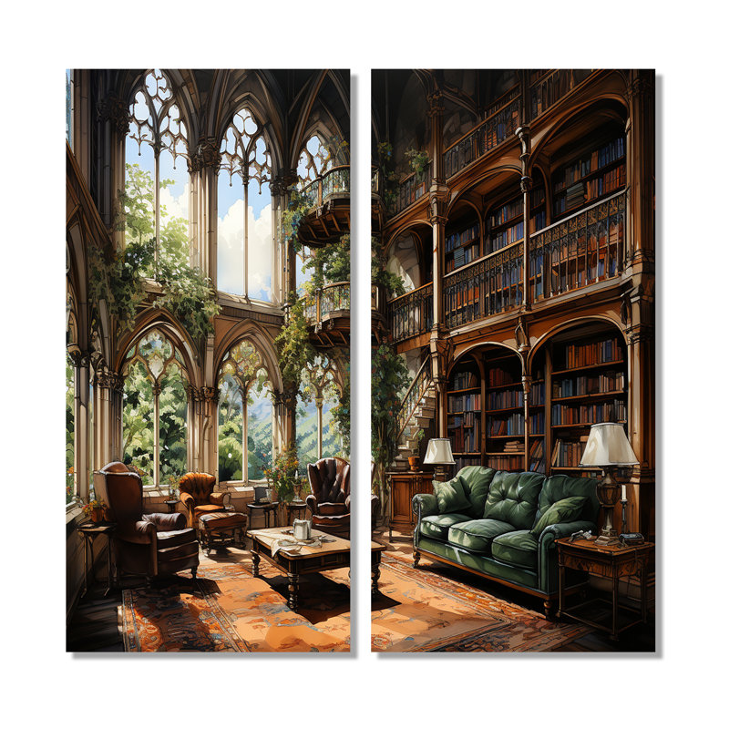 Bibliothèques littéraires Haven I - grandes bibliothèques, art mural, 40" H x 40" W, Wrapped Canvas, Does Not Apply