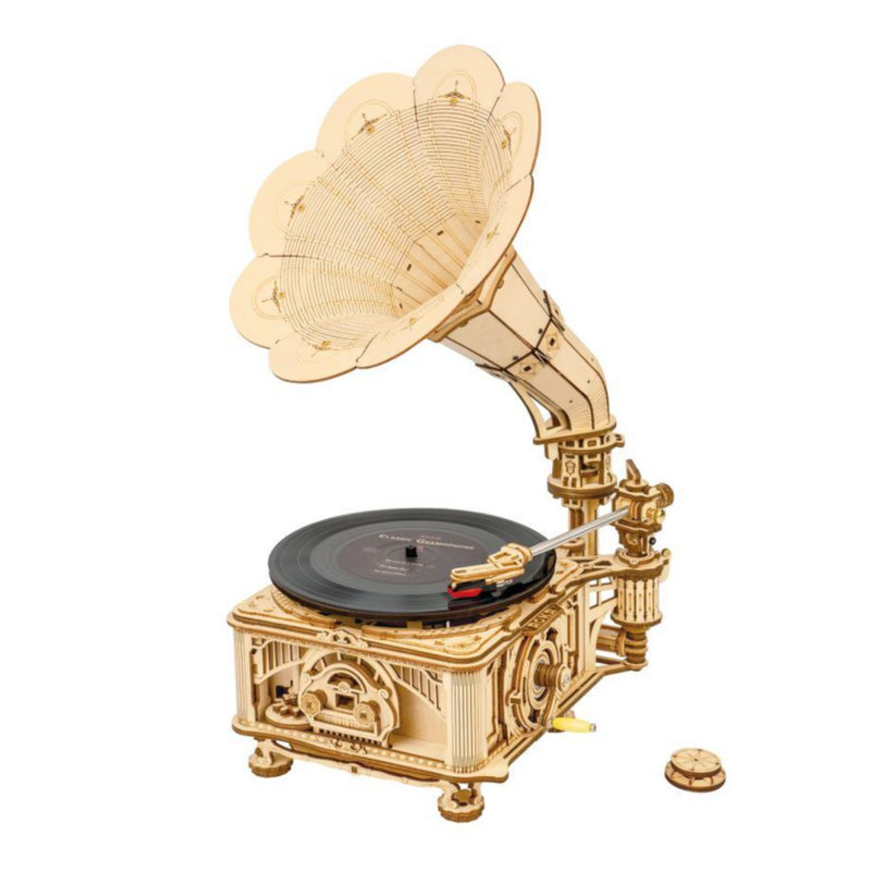 Casse-tête bricolage 3D en mouvement - Gramophone classique - 424 pièces