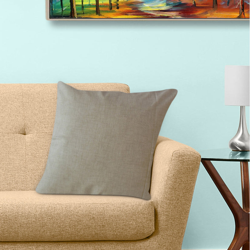 Coussin en coton Hamlin, 20 po x 20 po, Brun clair, Coussin décoratif