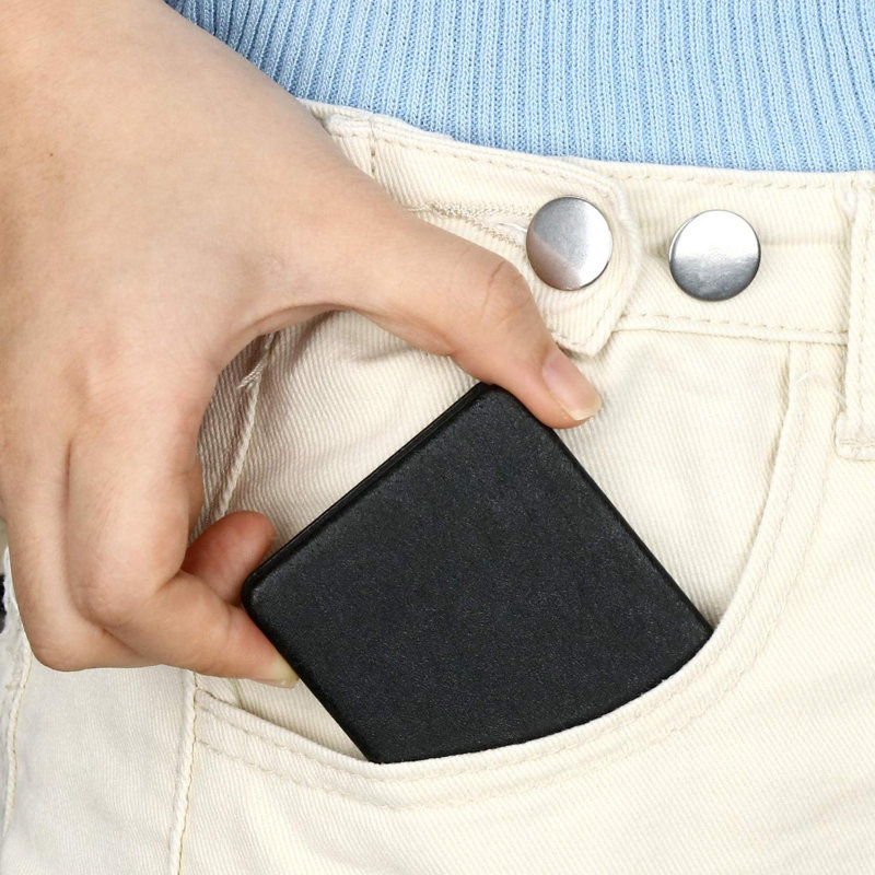 Miroir de meuble-lavabo compact, miroir de maquillage de voyage pour pochette de poche, miroir de maquillage grossissant portable à double face pour le quotidien, le travail, les affaires