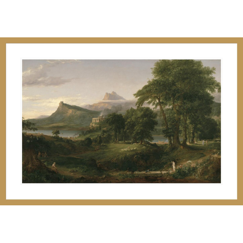 «The Course of Empire - The Arcadian or Pastoral State» par Thomas Cole, impression giclée encadrée, H 28,68 po x l 41,5 po