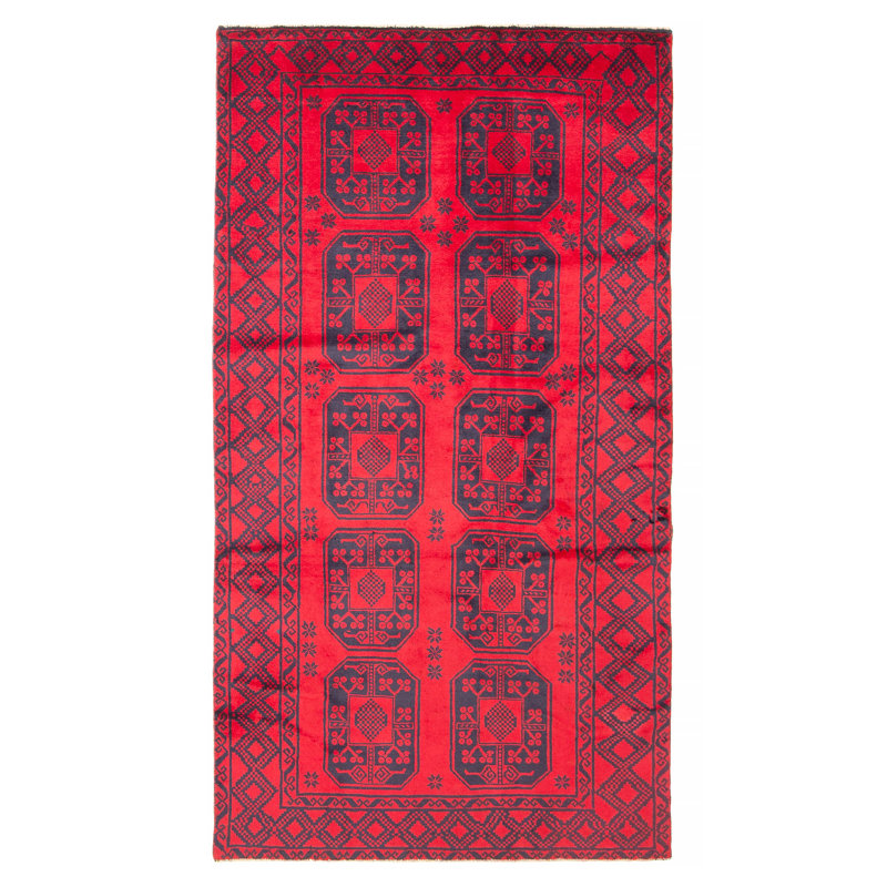 Tapis rouge Teimani 3 pi 7 po x 6 pi 8 po