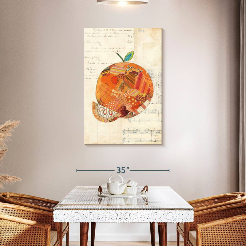 Yarlin Orange Patterns, 45" H x 30" W