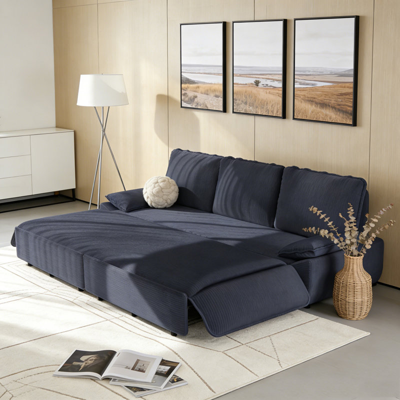 Latitude Run® 94.5" king size Pull Out Sofa Bed,3-in-1 Convertible ...