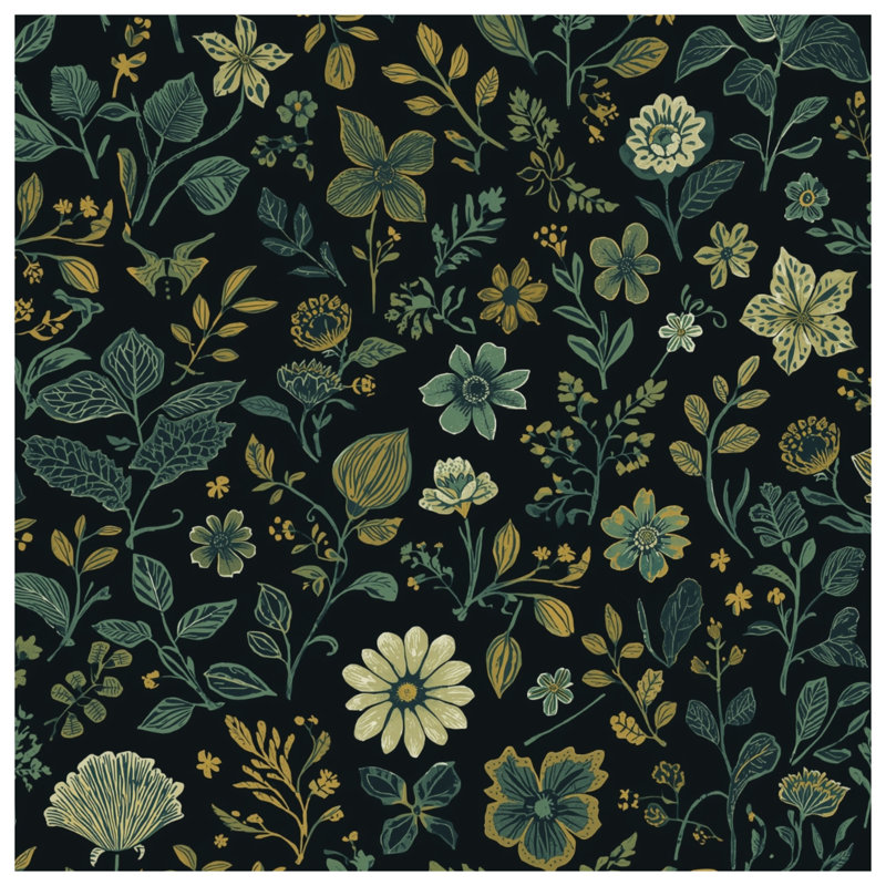 Rideaux de fenêtre à motif floral Botanical, Blockout, 50" x 80" - 1 Panel