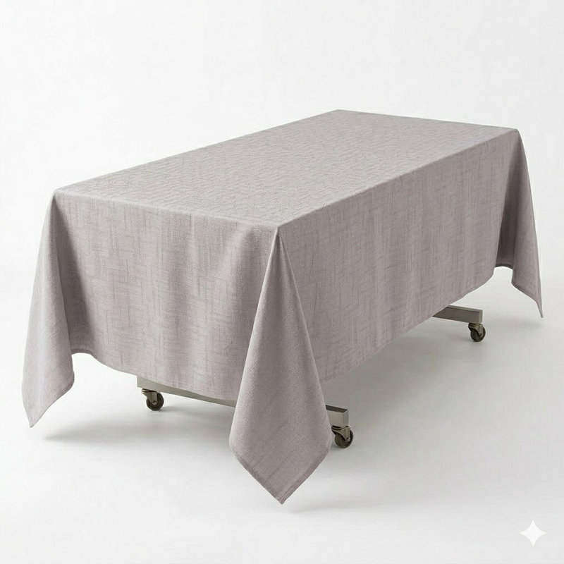 Bourland Plain Linen Look Tablecloth, 135cm W x 180cm D, Silver