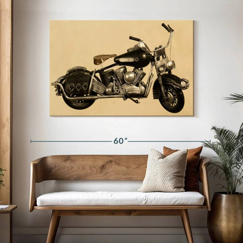 Old Motorcycle, 32" H x 48" W