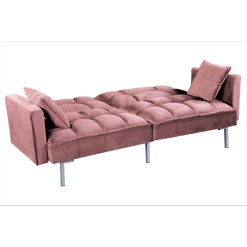 Mackayla 75.6'' Upholstered Convertible Sofa, Rose