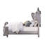 Grand lit velours et finition platine antique-1158138316