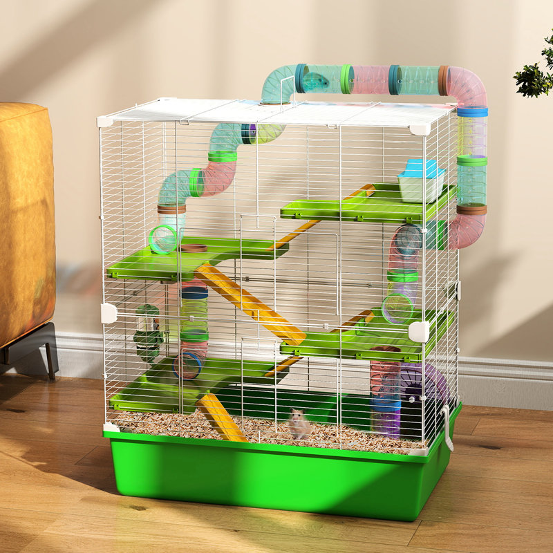 Très grand hamster de 23 po - 5 étages, tubes, tunnels, circulation d'air, avec poignées