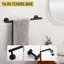 Ensemble 14 pièces d'accessoires de salle de bain noir mat