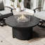 Table de foyer d'extérieur ronde 48 000 BTU avec pare-flammes en verre Dobbs