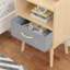 Table de chevet avec tiroir pliable en tissu, table de bout à 2 niveaux, table d'appoint avec rangement-1080092275