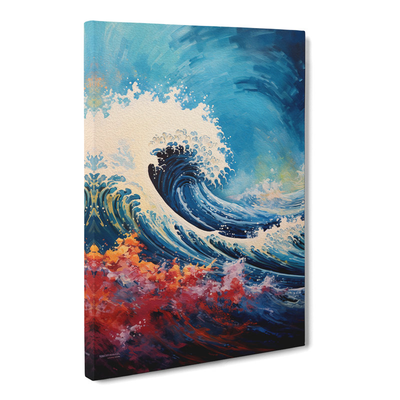 Wave Japanese Impressionism - Wrapped Canvas, 60cm H x 40cm W x 3cm D