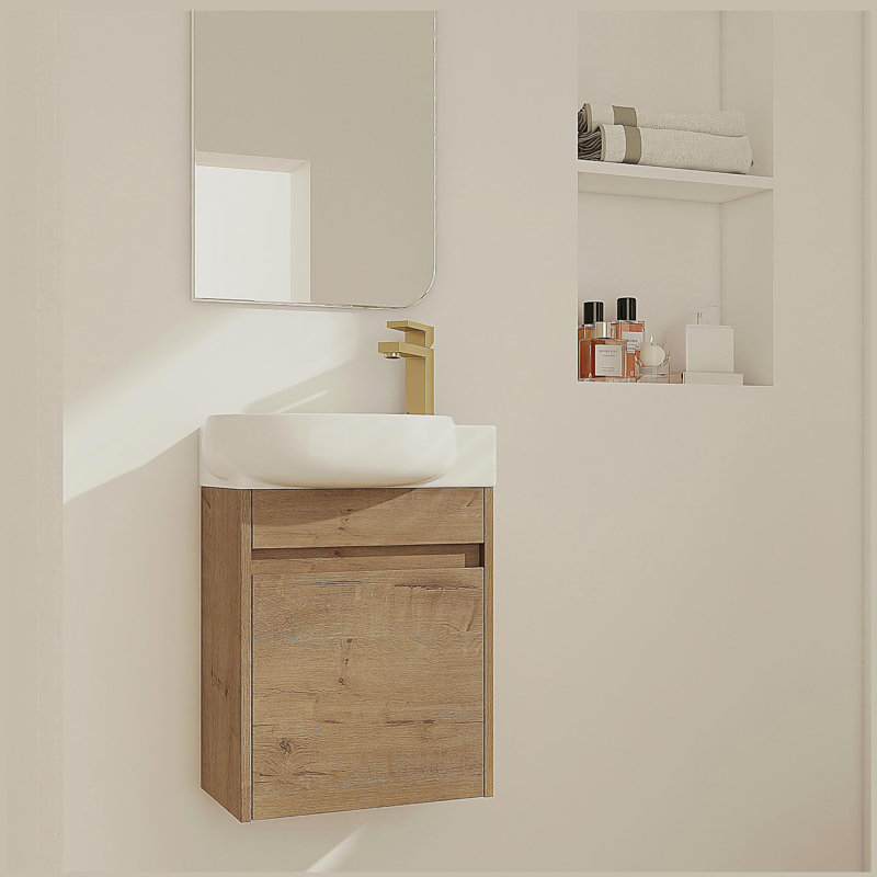 Meuble-lavabo avec lavabo Doors, 16 po pour petite salle de bain