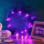 Halloween 24 Inch Black Spider Artificial Wreath With Purple Lights, Spooky Front Door Decorations For Indoor Outdoor Holiday Party