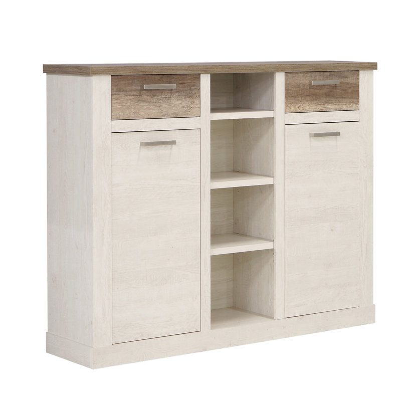 Nuzzo 159.6cm W 2 - Drawer Chest of Drawers, White