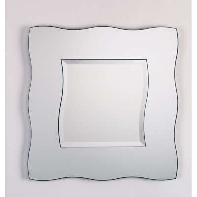 Wavy Flat Glass Beveled Wall Mirror