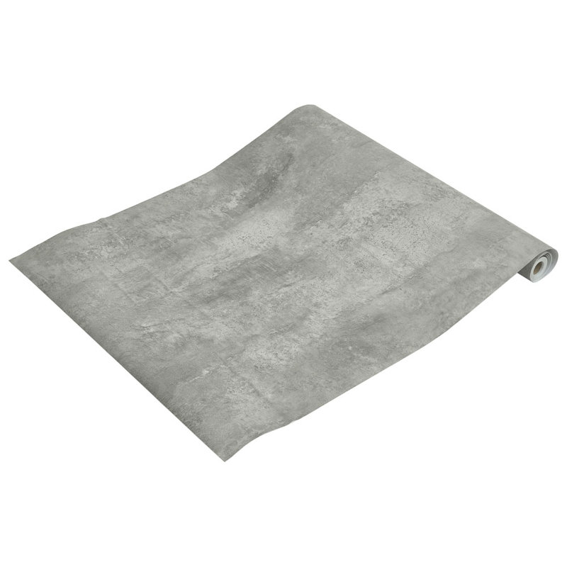 Grey Industrial Cement PVC Wallpaper Self Adhesive