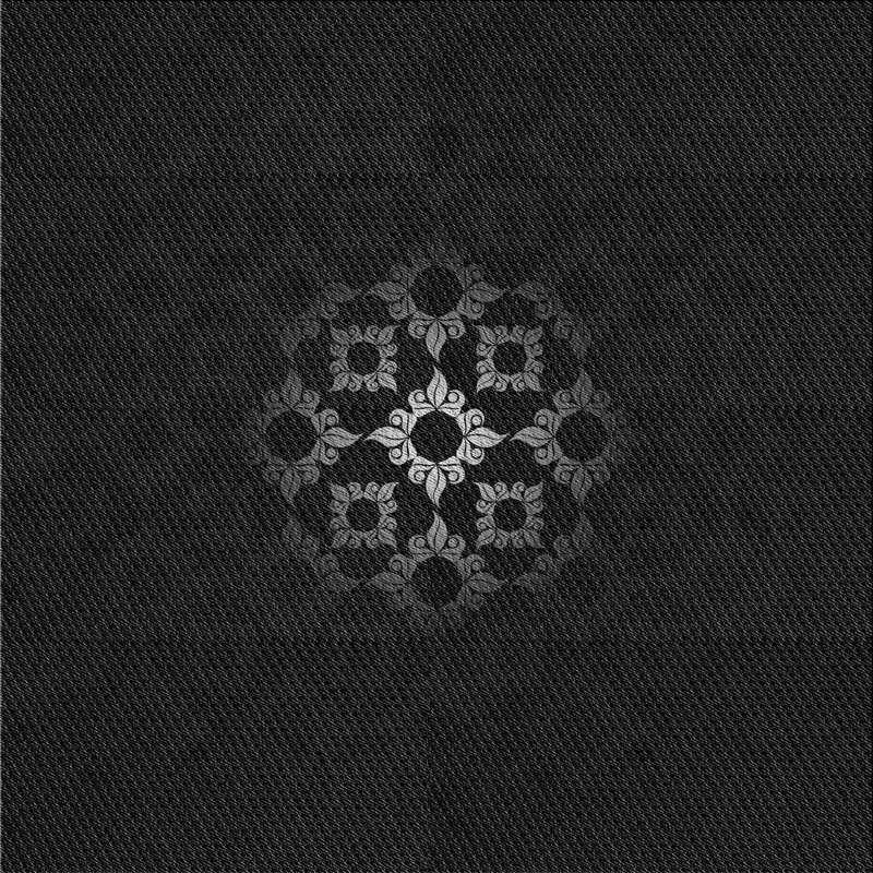 Tapis décoratif à Damas noir, Carré 6 pi