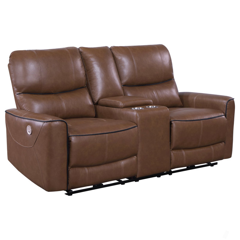 Causeuse inclinable électrique Saddle Brown, Brun