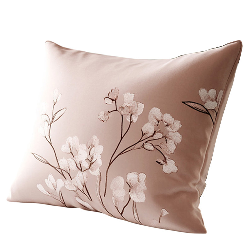Coussin décoratif floral délicat peint à la main