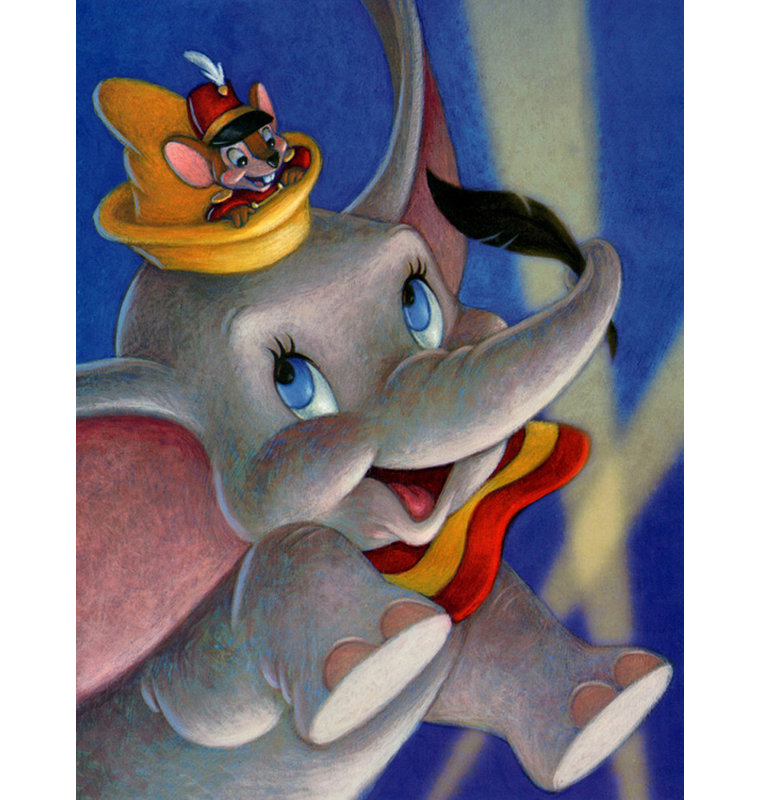 Dumbo et Timothy Mouse - La plume magique, H 37 po x l 28 po