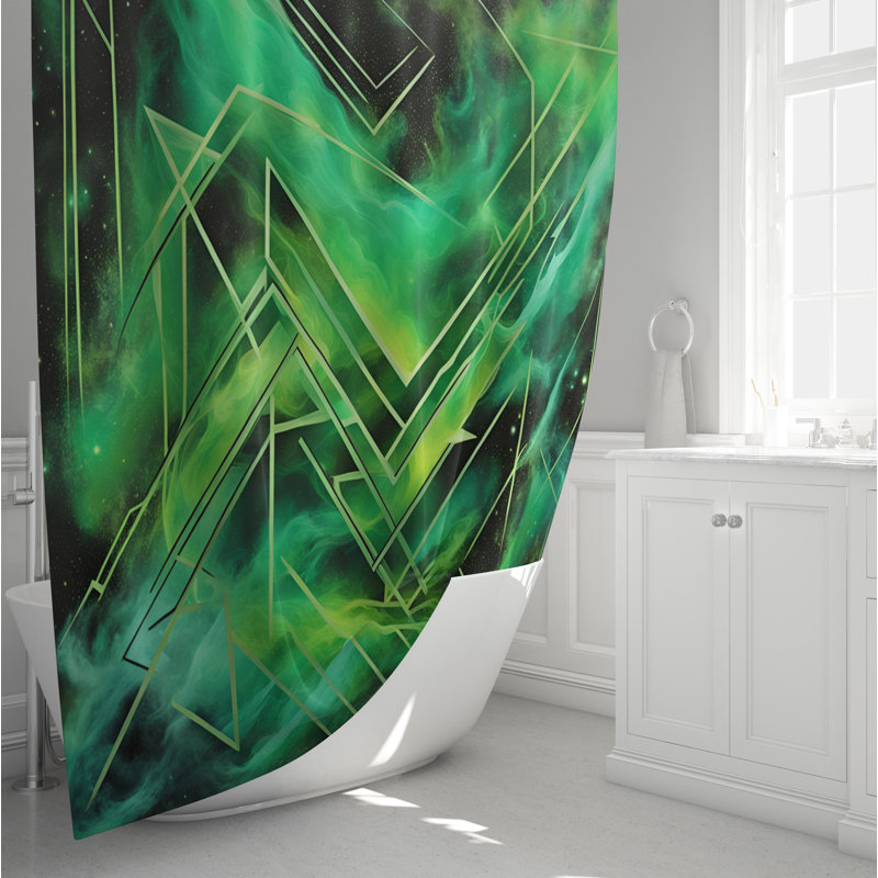 Rideau de douche abstrait, H 72 po x l 70 po