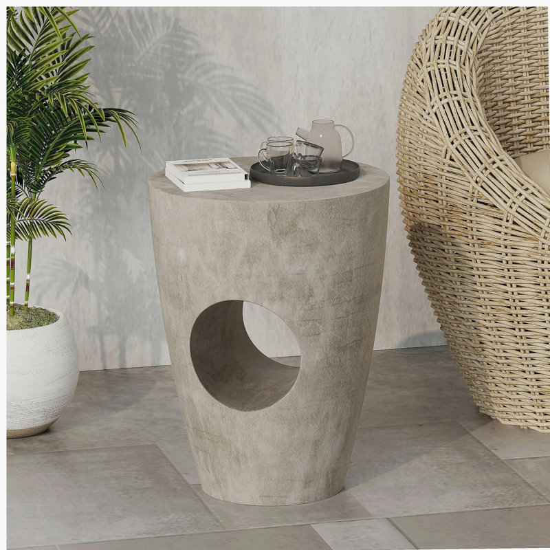 Mobilier d'extérieur en béton, gris - table d'appoint au style moderne gris, espace