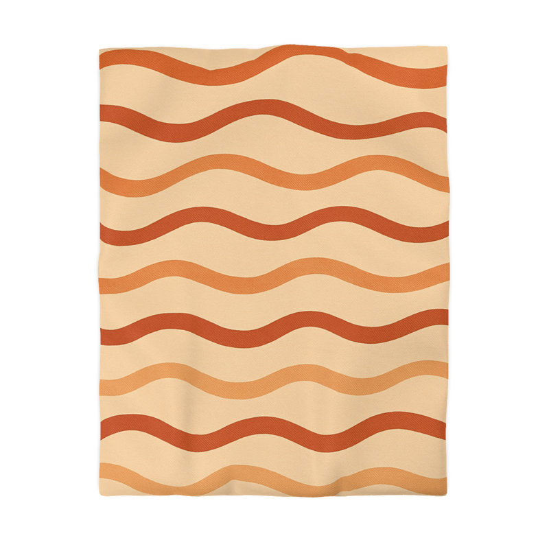 Microfiber Duvet Cover Boho Style, Design 30, Twin Duvet Cover, Red/Orange/White