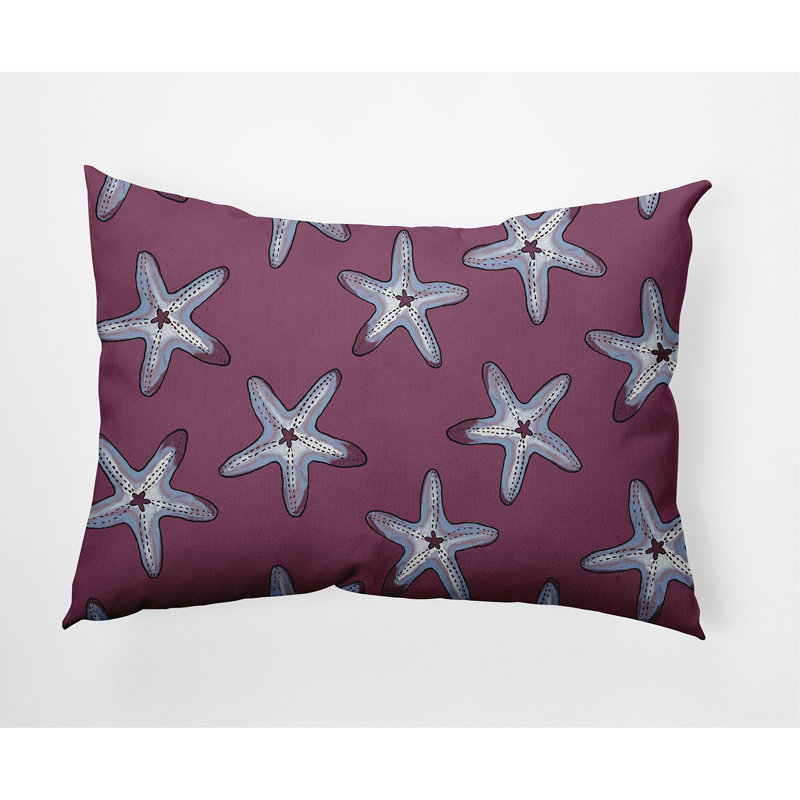 Geometric Outdoor Reversible Throw Pillow, Purple/Blue