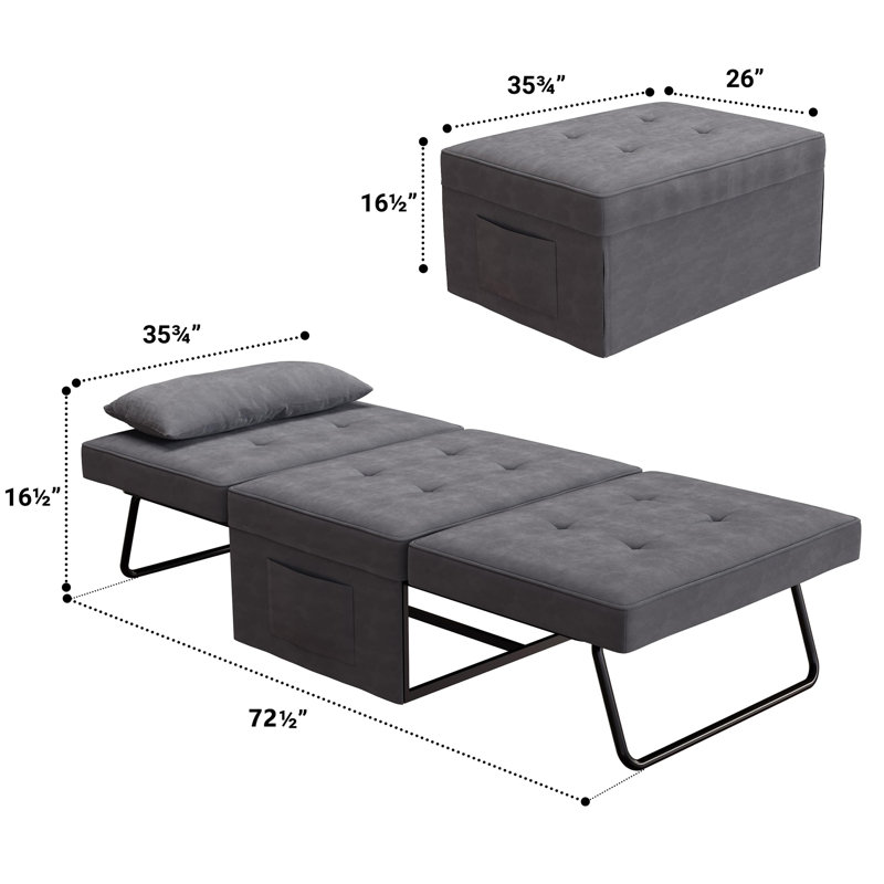 Tremonton Upholstered Storage Ottoman, Gray Linen