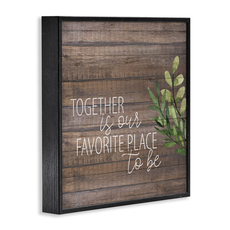 «Together Sentiment on Rustic Giclee Art», conception de Kim Allen, H 17 po x l 17 po, Giclée encadrée noir minuit