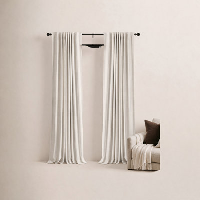 Graciella Thermal Insulated Faux Linen Textured 100% Blackout Curtains for Bedroom Living Room Back Tab/Rod Pocket