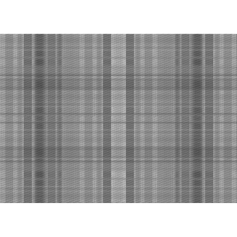 Tapis gris clair / gris foncé tissé à la machine Plaid, Rectangle 7 pi x 9 pi