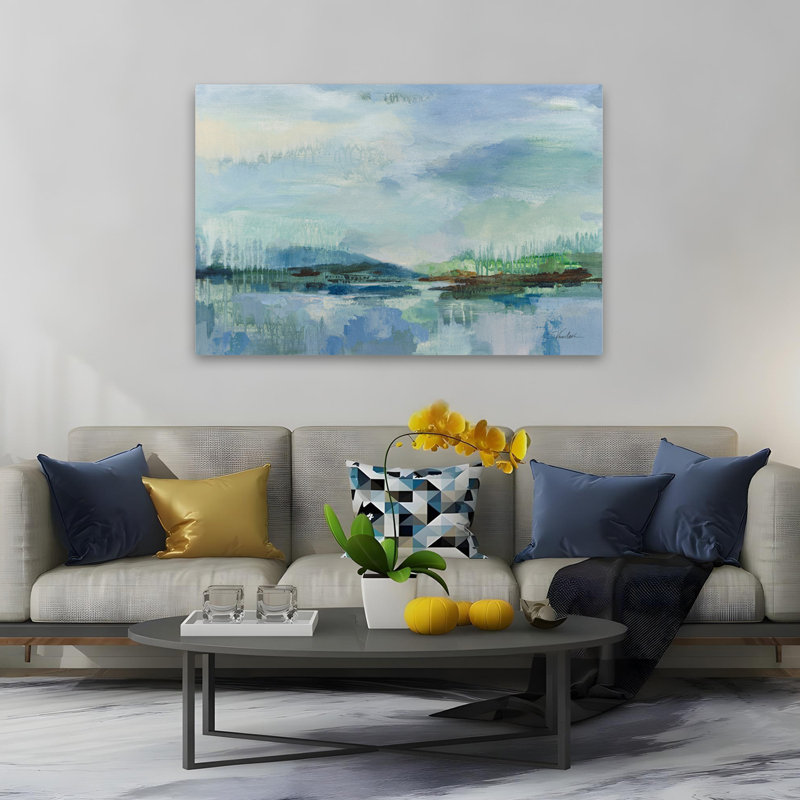 Pluie contemporaine sur la lagune, H 60 po x l 40 po
