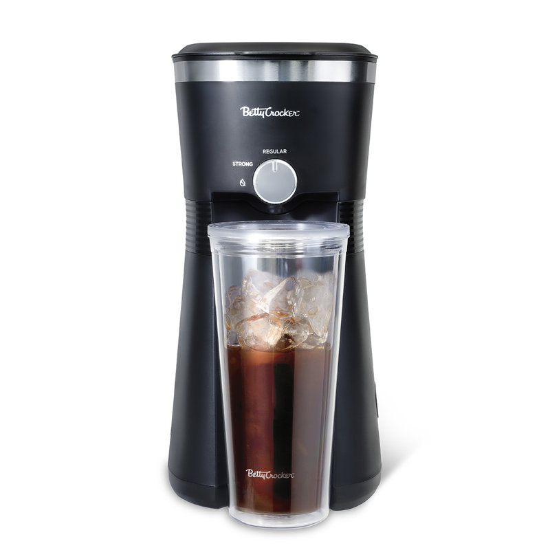 Betty Crocker Coffee Maker for Iced & Hot Brew, Brews in 4 Minutes,Black