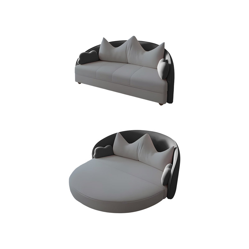 Canapé-lit pliable en velours extensible 66,93 po, 24.80" H x 66.93" W x 41.34" D, Grey